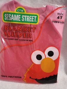 NOS Sesame Street 1999 Polyester Blanket Sleeper Size 4T Toddler winter pajamas - Picture 1 of 5
