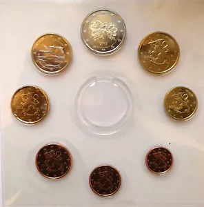 Finlandia Juego de 8 monedas 2013 BU en plástico (#8258) - Imagen 1 de 2
