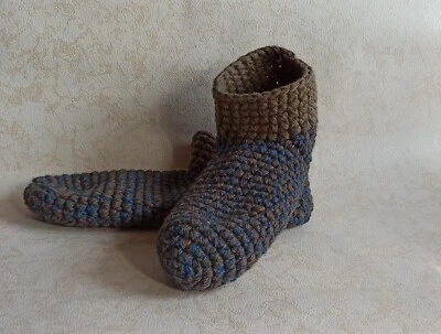 Zapatillas de lana unisex de ganchillo/calcetines ecológicos/talla EE. UU. 9-10, zapatos Foto 1 de 4