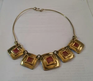 ECHTE HANDGEFERTIGTE SÜDAFRIKA METALL HALSKETTE MASSIV KUPFER MESSING 16 ZOLL AFRIKANISCH - Bild 1 von 1