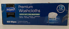 Inspire Premium Washcloths. 12 Packs- 600 Wipes. New Sealed Box