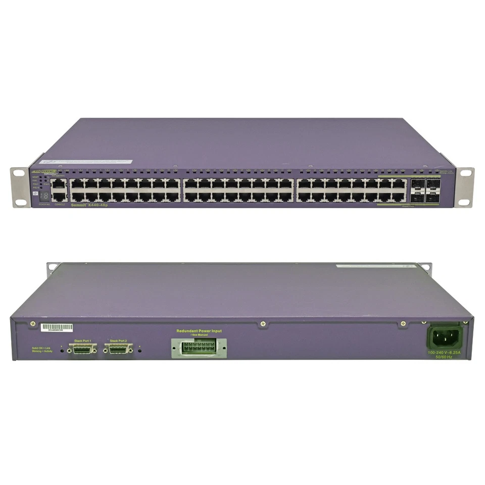Extreme Summit X440-48p 16506 48-Port PoE+ Stackable Gigabit Switch 4x SFP - Image 1 of 3