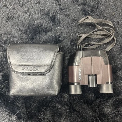 Compact Minolta 7 Degrees Folding 8 x 24 Binoculars With Leather Case and Strap - Image 1 of 4