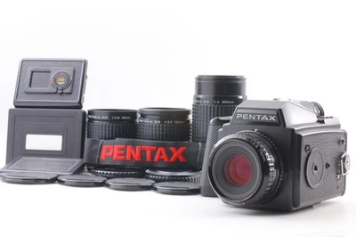 4Lens [Top MINT w/ Strap] Pentax 645 Film Camera 45 75 150 200mm From JAPAN - Image 1 of 4