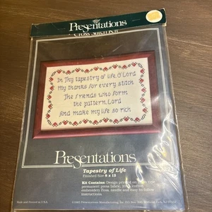 Vintage 1985 Präsentationen Wandteppich des Lebens Nummer 7221 Kreuzstich Set 8 x 12 - Bild 1 von 8