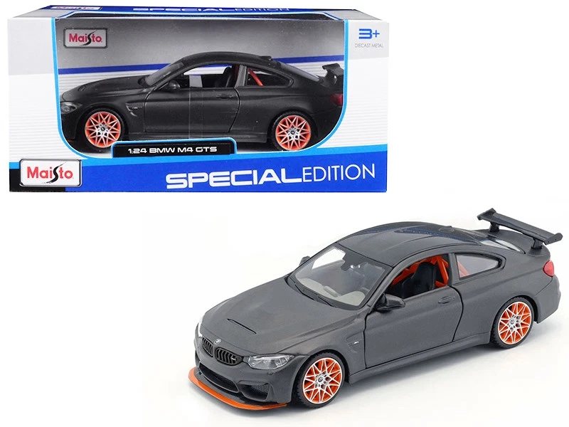 BMW M4 GTS Gris con Tapa de Carbono y Ruedas Naranja 1/24 Diecast Model Car de Mais Foto 1 de 1