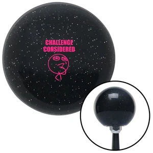 Pink Challenge Considered Black Metal Flake Shift Knob w/ M16x1.5 Insert Auto - Picture 1 of 18