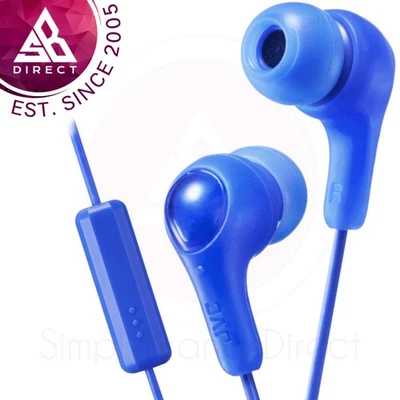 JVC HAFX7MAN Gumy Plus In Ear Headphones with Mic & Remote - Blue - Image 1 of 3