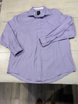 Jos. A. Camisa Bank Para Hombres 17.5-34 Púrpura Viajero Travel Tech Elastizada a Medida Foto 1 de 4