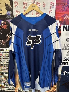 🔥🔥🔥Fox Racing Motor Cross Motocross Jersey Long Sleeve Blue Size XL 25 x 32 - Picture 1 of 6
