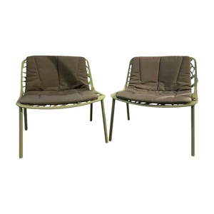 Fast 2er Set Lounge Sessel Forest Aluminium Tea Green Grün Pulverbeschichtet  - Bild 1 von 6