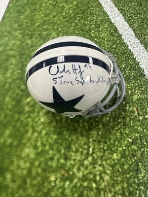 Minicasco firmado por Charles Haley Jsa Auto 5 veces SB inscripción Champ  Foto 1 de 4