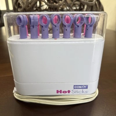Conair Hot Sticks Hairsetter 14 Flexible Rollers Curlers Pink Purple WORKS GREAT - Image 1 of 4