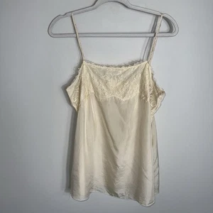 4 Love and Liberty Johnny Was Sleeveless Silk Blouse Cami-Ivory-Lace Trim-Med - Picture 1 of 8