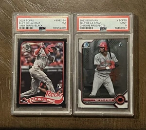 Elly de la Cruz Rookie Lot | 2024 Topps #89B2-34 Black /299 | 2022 Bowman #BCP50 - Bild 1 von 2