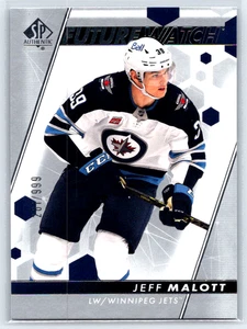 2022-23 SP Authentic Future Watch /999 Jeff Malott #184 Rookie RC Winnipeg Jets - Picture 1 of 2