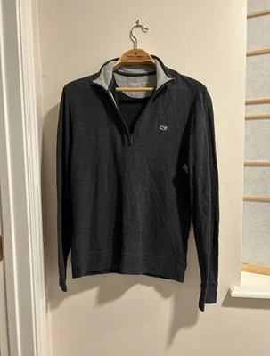 Vineyard Vines Dark Grey Mens Long Sleeve Quarter Zip XS - Image 1 of 4