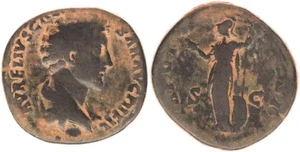 MARCUS AURELIUS, as Caesar. 139-161 AD. Æ Sestertius. (25.4 g.29,3mm).  - Bild 1 von 1