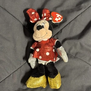 TY BEANIE BABIES COLLECTION SPARKLE DISNEY MINNIE MOUSE PLUSH 8" WITH TAG - Picture 1 of 6