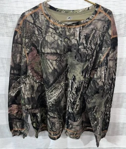 Mossy Oak Shirt Big Mens 3XL Camo Longsleeve Thermal 3 Button Henley - Picture 1 of 4