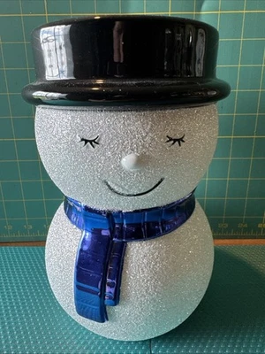 GLITTER SNOWMAN*3-WICK CANDLE HOLDER*Bath & Body*Christmas - Image 1 of 4