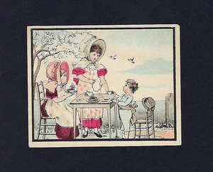 1880's Victorian Trade Card, Great Atlantic & Pacific Tea, Family Lunch Time - Bild 1 von 2