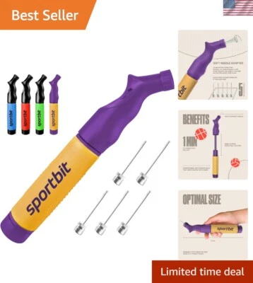 Bomba de mano ligera para pelotas deportivas - diseño ergonómico y agujas sin flexión Foto 1 de 4