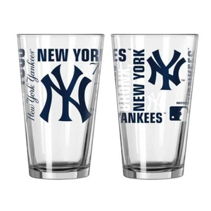 New York Yankees MLB 2-Pack of 16oz Pint Glass Cup Mug Logo Brands - Picture 1 of 1