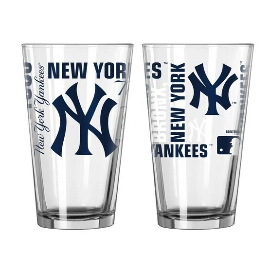 New York Yankees MLB 2-Pack of 16oz Pint Glass Cup Mug Logo Brands - Image 1 of 1