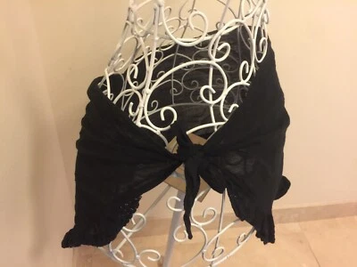 Black ruffled sequin swimsuit coverup women's junior thin comfortable sexy - Image 1 of 4