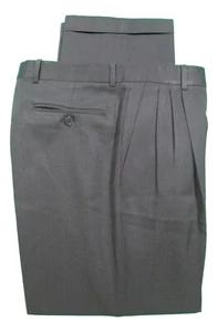 Zanella Mens Black Pleated Wool Dress Pants 34 34x31.5 - Picture 1 of 3