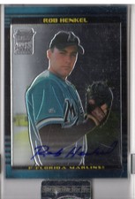 2002 Bowman Chrome Uncirculated Marlins Baseball Card #393 Rob Henkel AU /10