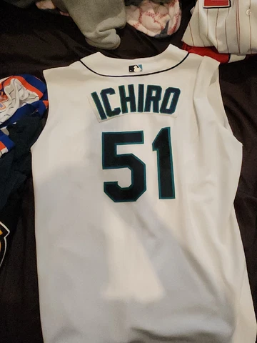 Seattle Mariners Authentic Russell Athletic Ichiro Jersey Vest With Turtleneck Cover