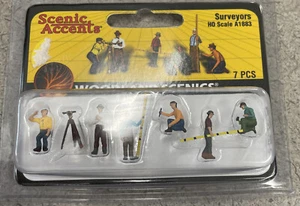 Woodland Scenics HO A1883 Surveyors (7Pcs) Train Figures  - Picture 1 of 2