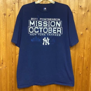 Herren 2011 Postseason New York Yankees Mission October marineblau T-Shirt Größe XL - Bild 1 von 5