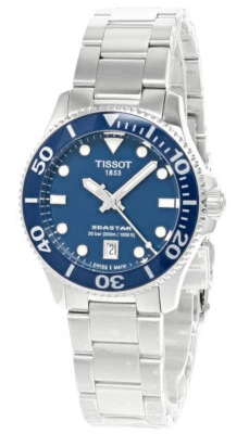 TISSOT SEASTAR 1000 36MM BLUE DIAL SS UNISEX WATCH T120.210.11.041.00 - Image 1 of 4