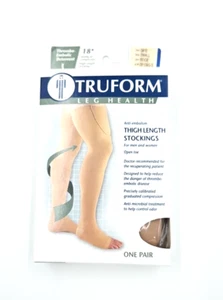 Truform Anti-Embolism Stockings Thigh High Closed Toe: 18 mmHg S BEIGE - Picture 1 of 4