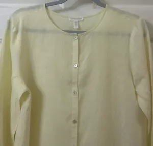 Eileen Fisher Garment-Dyed Organic Handkerchief Linen Tunic S/P Yellow *NICE* - Picture 1 of 15