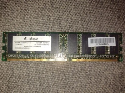 Infineon HYS64D32300GU-5-C 256MB DDR Memory RAM PC3200U-30330-A0 - Image 1 of 2