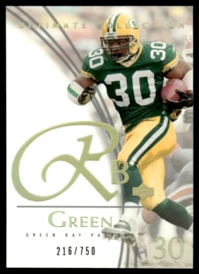 2003 Upper Deck Ultimate Collection Ahman Green 216/750 Green Bay Packers #29 - Image 1 of 2