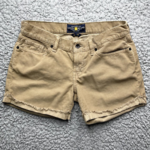 Lucky Brand Shorts Women Size 4/27 Brown Corduroy Raw Hem Cuffed Cut Offs Y2K