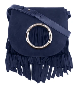 1600 $ EMILIO PUCCI KLEINE JANIS WILDLEDER FRANSEN BLAU CROSSBODY SCHULTERTASCHE. NEU - Bild 1 von 9