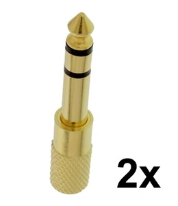 2x Klinkenadapter 6,3mm / 3,5mm - Stecker Kupplung VERGOLDET - Kopfhöreradapter - Picture 1 of 1