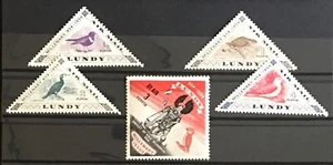 GB 1955 Lundy Island Stamp 5 Values Millenary Birds Issue Air Mail Mint - Picture 1 of 1