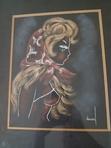 VINTAGE COLORED PENCIL ACRYLIC ART BY ARTIST MATTIEU DORVAL! RARE! - Picture 1 of 4