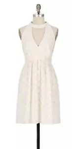 Anthropologie Anna Sui Halter Eyelet Dress Size 0 Cream White Small NWT - Picture 1 of 7