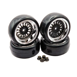 1/10 RC Road Wheels Tyres Black BBS Style for Tamiya TT02 TT01 9mm 6mm offset - Picture 1 of 8