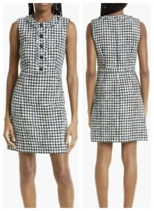 Veronica Beard Julie blau/Pinegrove Tweed ärmelloses Damenkleid 10 $ 498 neu mit Etikett - Bild 1 von 15