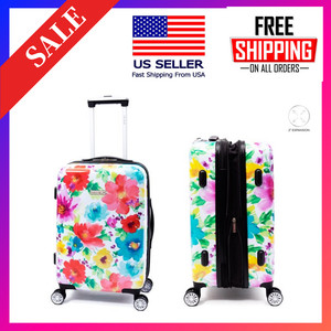 the pioneer woman hardside luggage 20 inch carry on suitcase