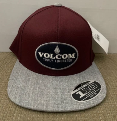 VOLCOM LIBERATED 110 HAT CAP BURGUNDY SNAPBACK *NWT* - Image 1 of 3